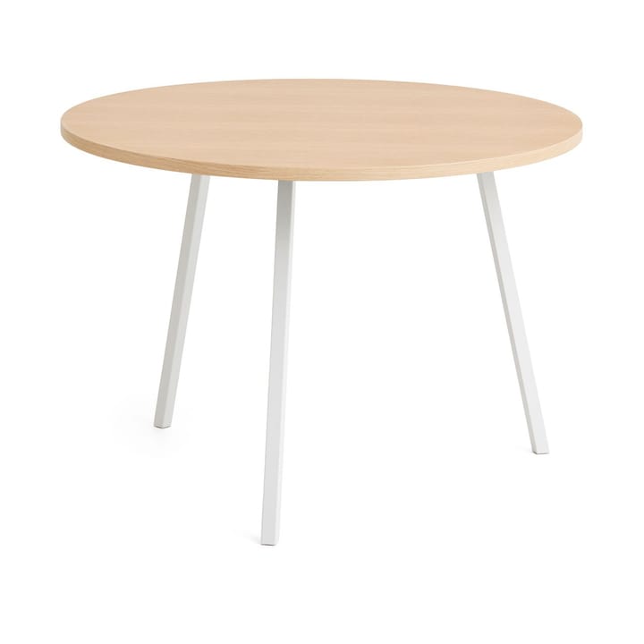 Loop Stand dining table Ø105 cm - White-clear lacq. oak - HAY