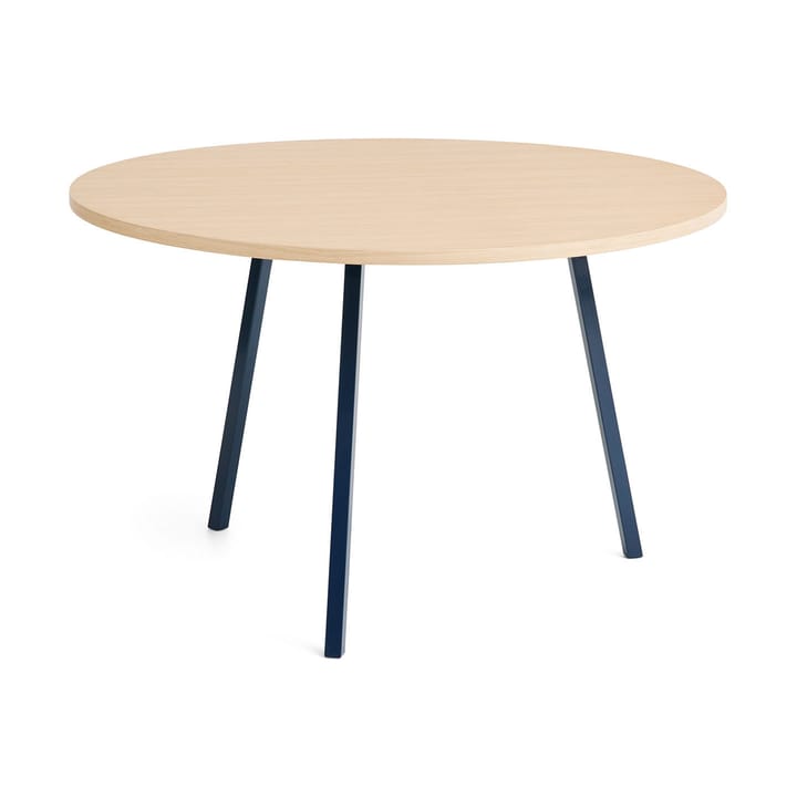 Loop Stand dining table Ø120 cm - Deep blue-clear lacq. oak - HAY