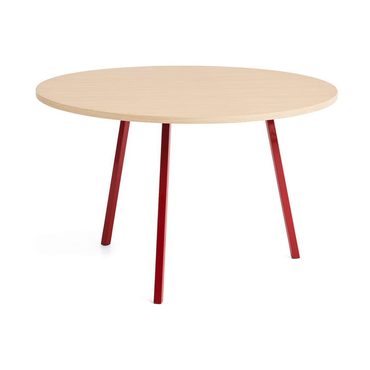 Loop Stand dining table Ø120 cm - Maroon red-clear lacq. oak - HAY