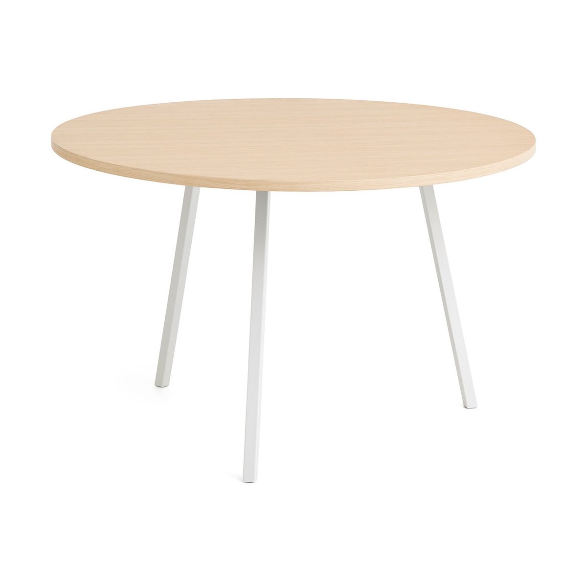 HAY Loop Stand dining table Ø120 cm White-clear lacq. oak