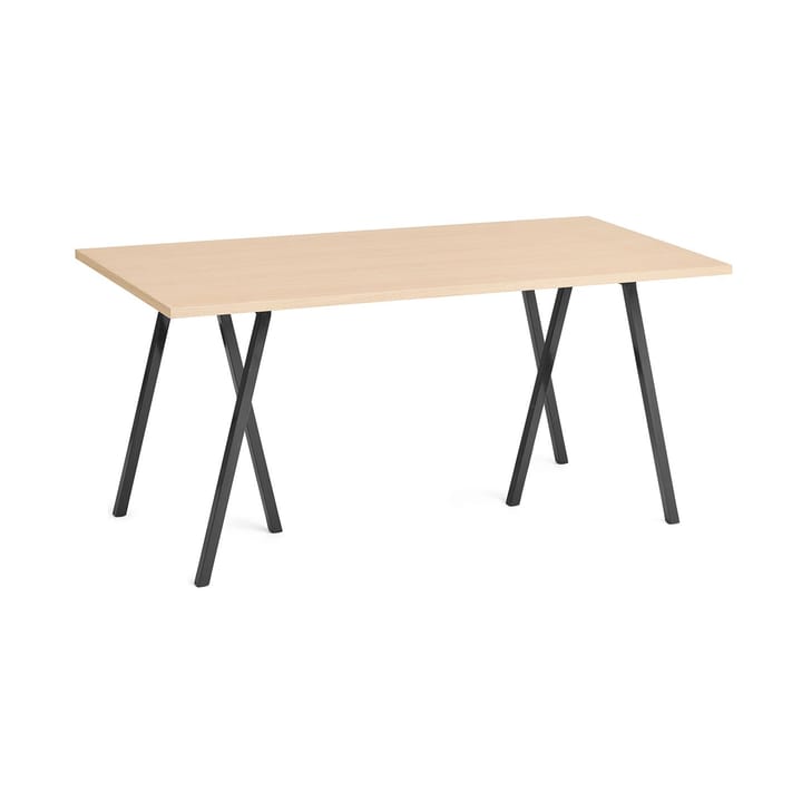 Loop Stand dining table 77,5x160 cm - Black-black linoleum-lacq. oak - HAY