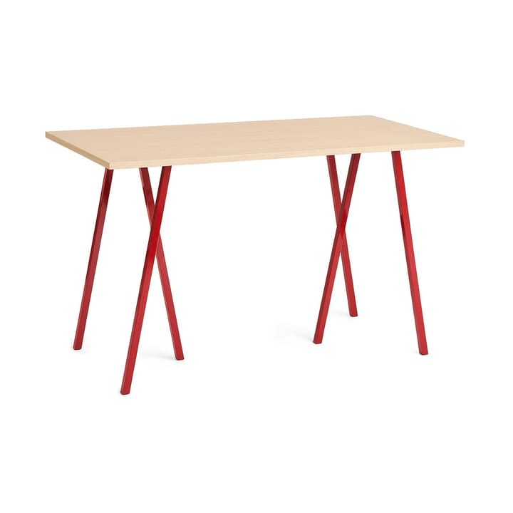 Loop Stand dining table 77,5x160 cm - Maroon red-clear lacq. oak - HAY