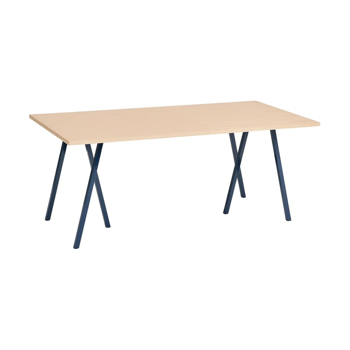 Loop Stand dining table 87,5x180 cm - Deep blue-clear lacq. oak - HAY