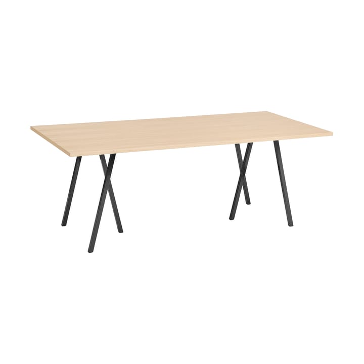 Loop Stand dining table 92,5x200 cm - Black-clear lacq. oak - HAY