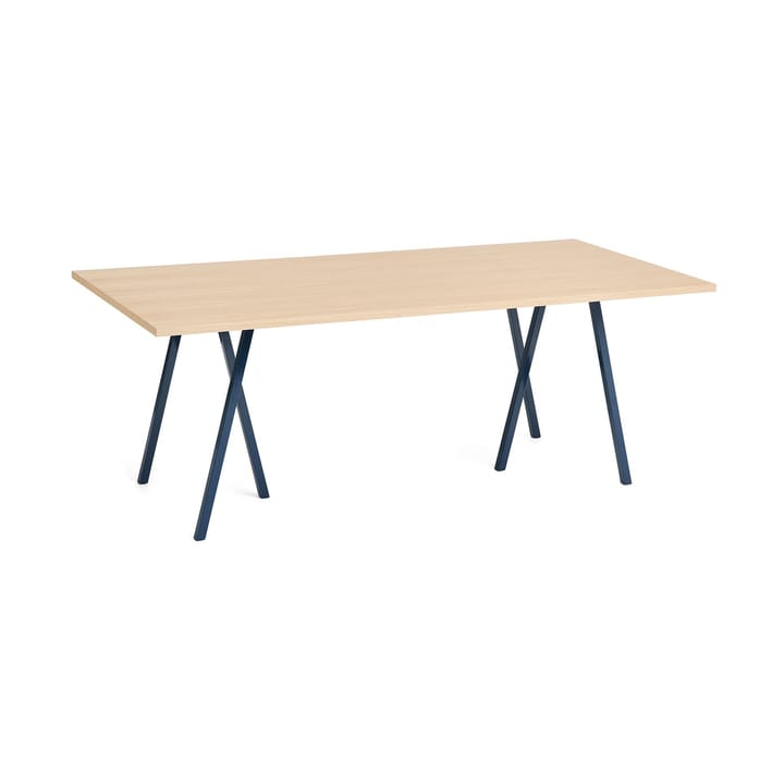 Loop Stand dining table 92,5x200 cm - Deep blue-clear lacq. oak - HAY