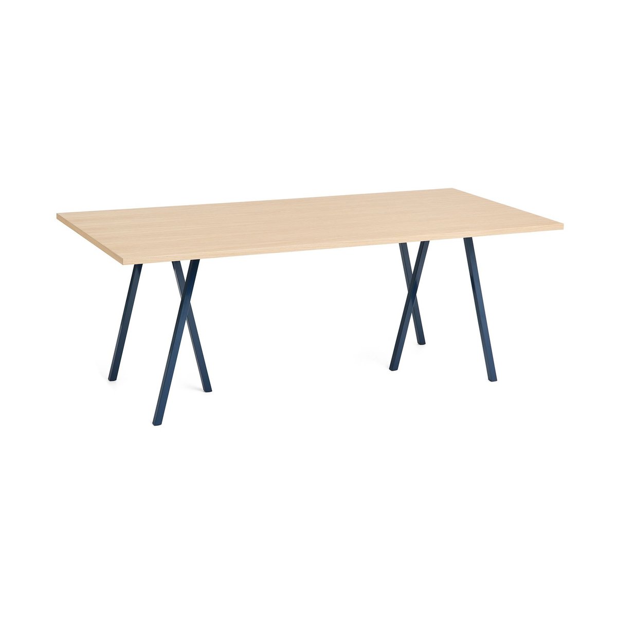 HAY Loop Stand dining table 92,5x200 cm Deep blue-clear lacq. oak