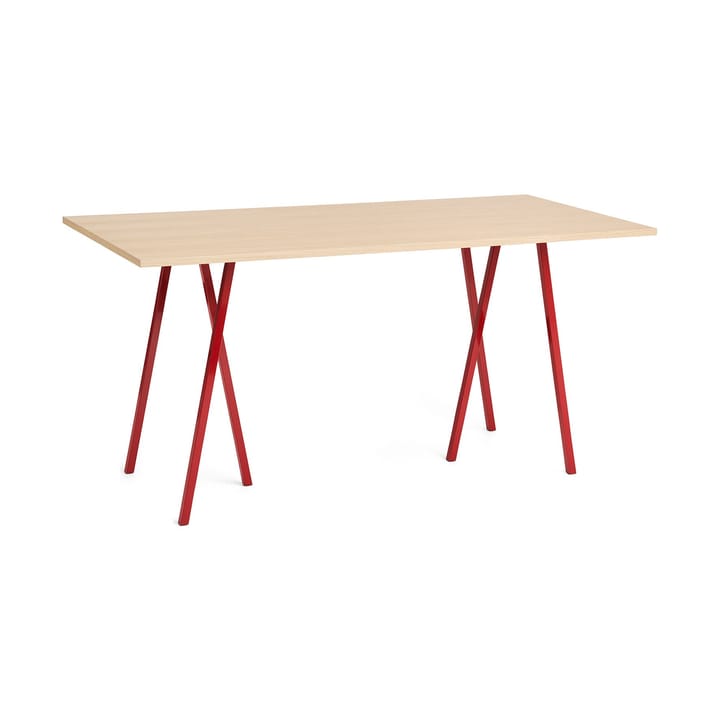 Loop Stand dining table 92,5x200 cm - Maroon red-clear lacq. oak - HAY