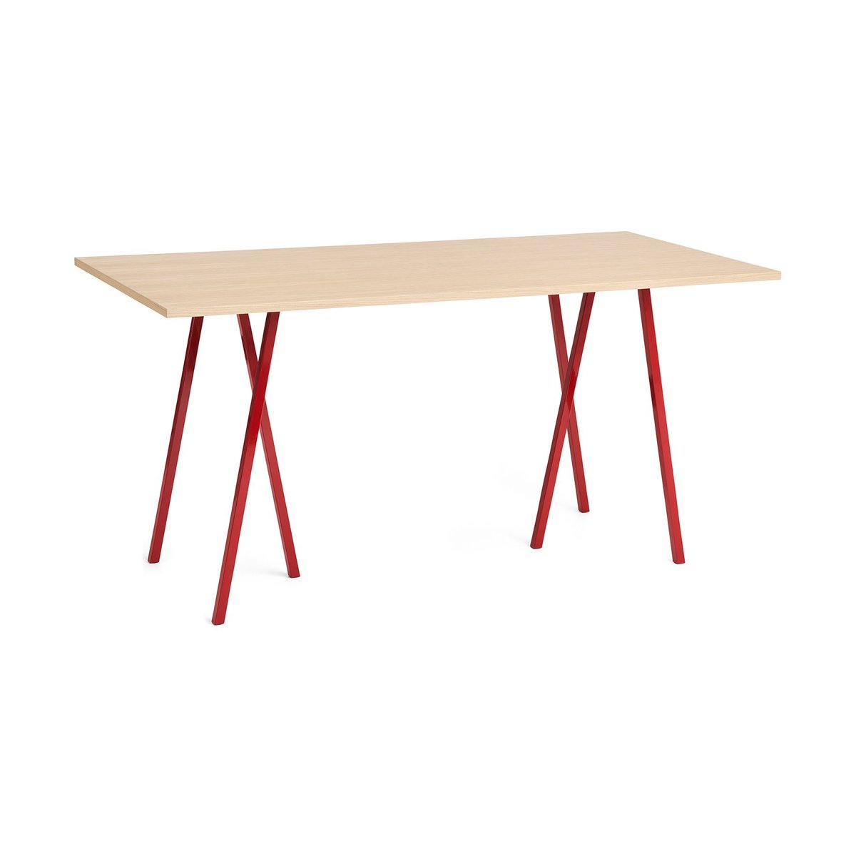 HAY Loop Stand dining table 92,5x200 cm Maroon red-clear lacq. oak