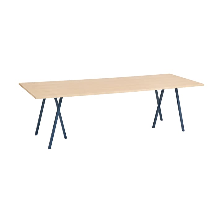 Loop Stand dining table 92,5x250 cm - Deep blue-clear lacq. oak - HAY