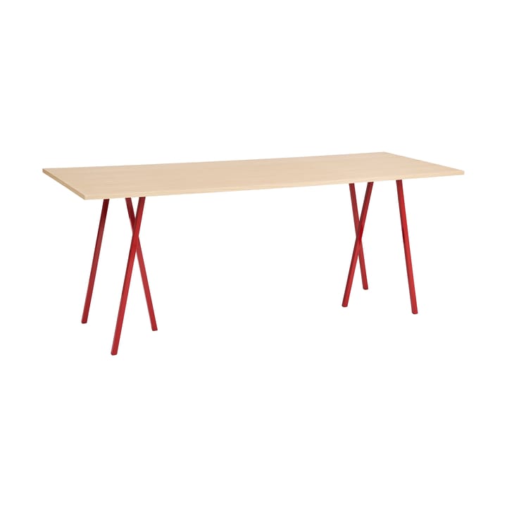 Loop Stand dining table 92,5x250 cm - Maroon red-clear lacq. oak - HAY