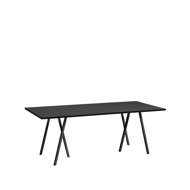 Loop Stand dining table, Black linoleum-black, 200 cm HAY