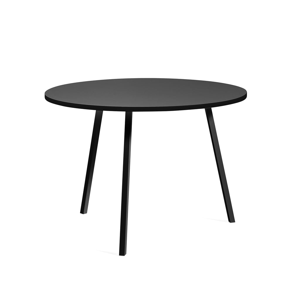 HAY Loop Stand dining table round Black linoleum-black, Ø105 cm