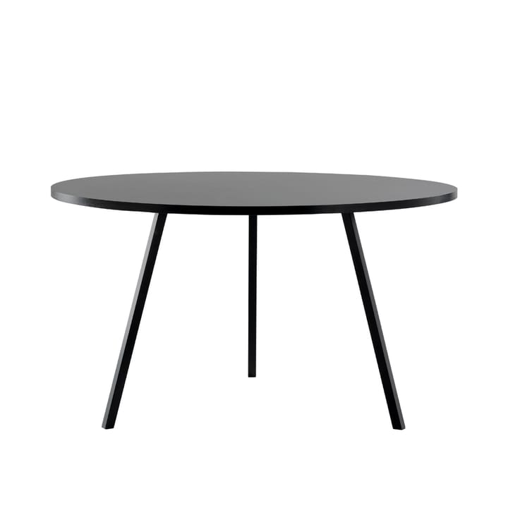 Loop Stand dining table round, Black linoleum-black, Ø120 cm HAY