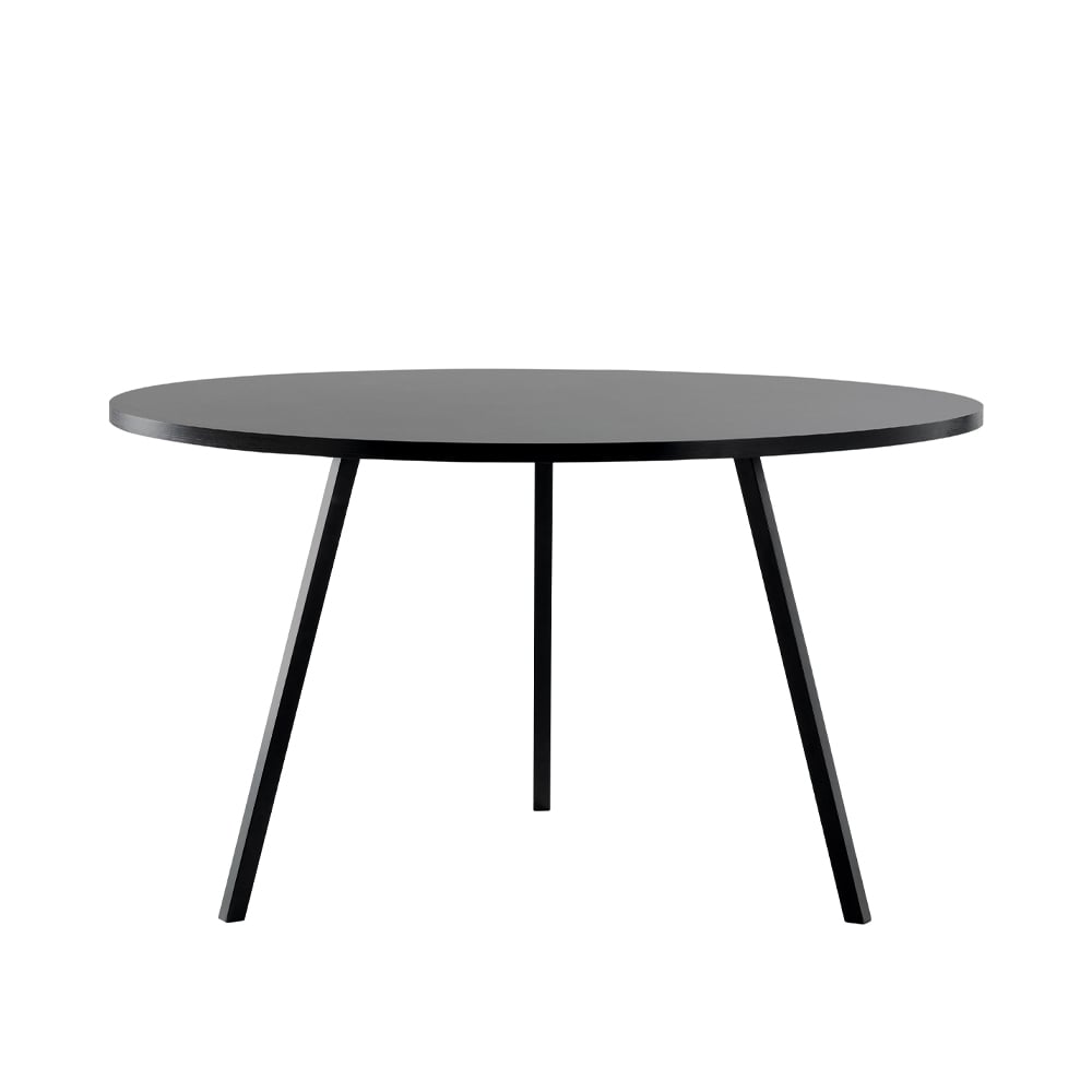 HAY Loop Stand dining table round Black linoleum-black, Ø120 cm