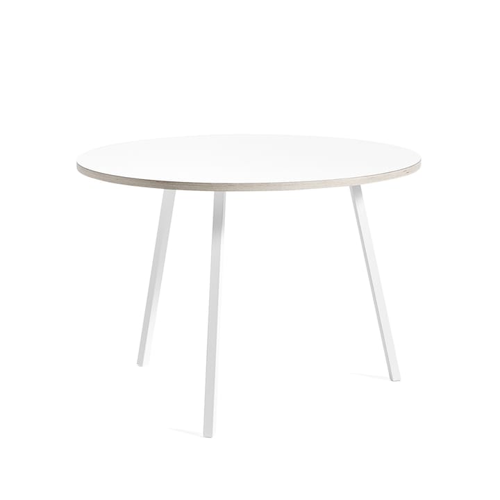 Loop Stand dining table round - White laminate-white, Ø105 cm - HAY