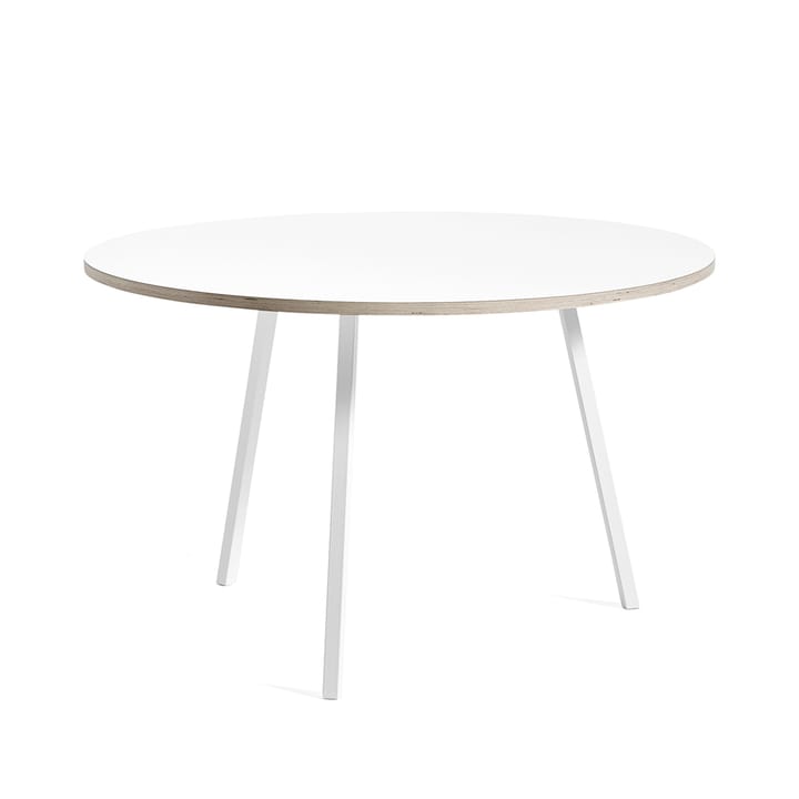 Loop Stand dining table round - White laminate-white, Ø120 cm - HAY