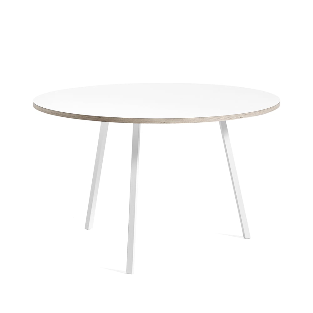 HAY Loop Stand dining table round White laminate-white, Ø120 cm