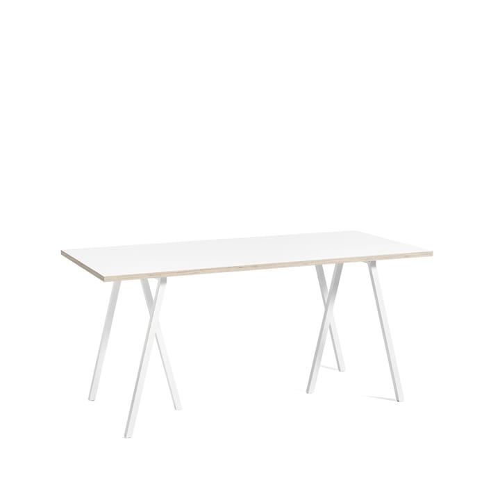 Loop Stand dining table - White laminate-white, 160 cm - HAY