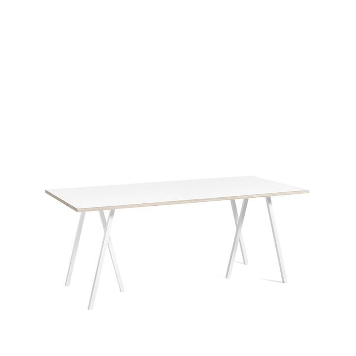 Loop Stand dining table - White laminate-white, 180 cm - HAY