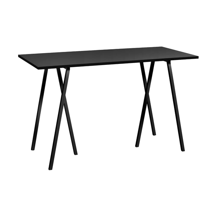 Loop Stand incl. support bar table 77,5x160 cm - Black-black linoleum-black ash - HAY