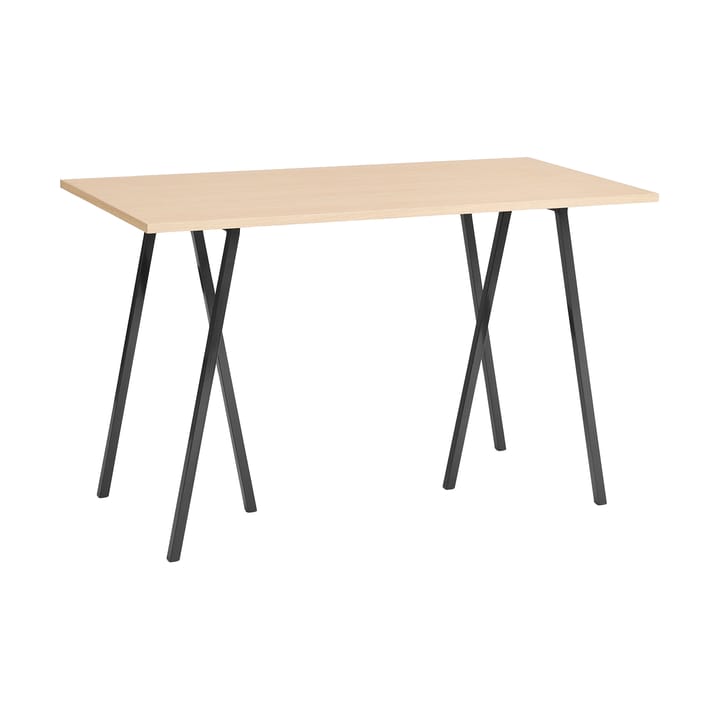 Loop Stand incl. support bar table 77,5x160 cm - Black-clear lacq. oak - HAY