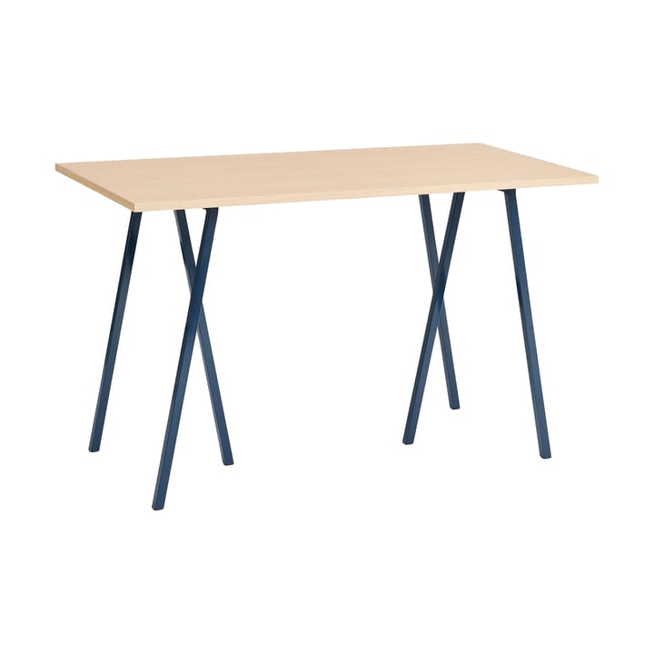 Loop Stand incl. support bar table 77,5x160 cm - Deep blue-clear lacq. oak - HAY