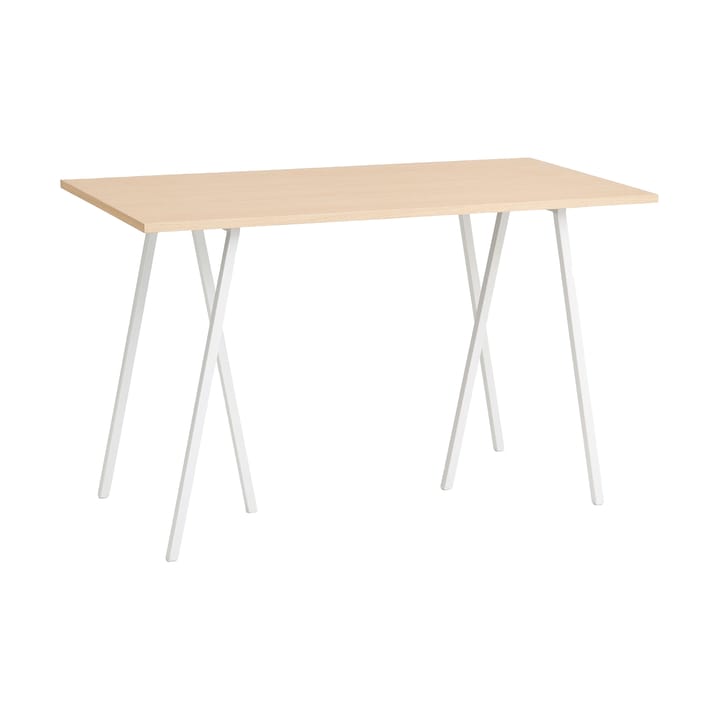 Loop Stand incl. support bar table 77,5x160 cm - White-clear lacq. oak - HAY