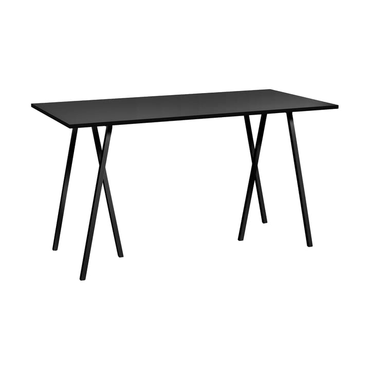 Loop Stand incl. support bar table 87,5x180 cm - Black-black linoleum-black ash - HAY