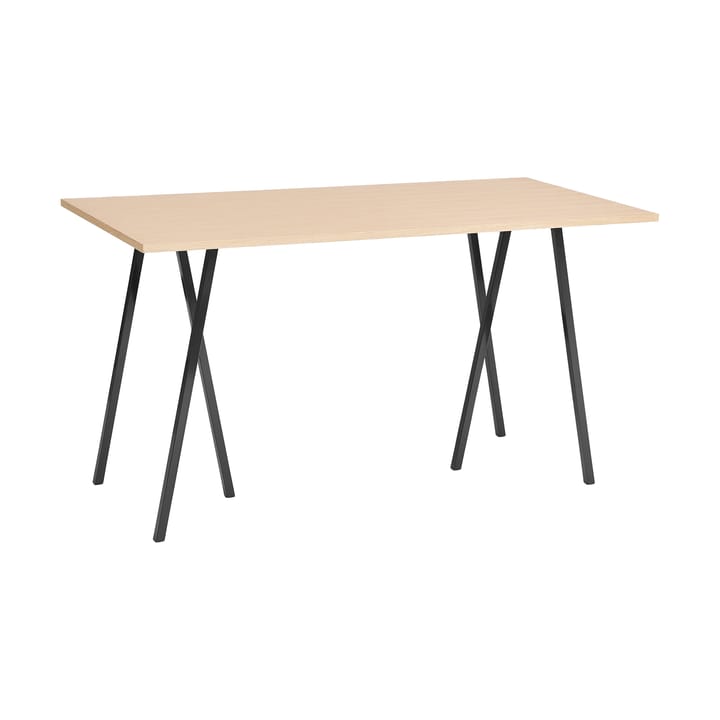 Loop Stand incl. support bar table 87,5x180 cm - Black-clear lacq. oak - HAY