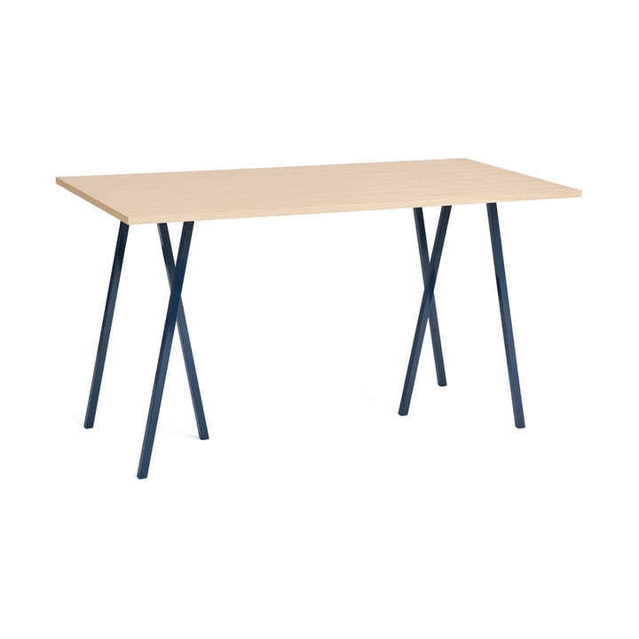 Loop Stand incl. support bar table 87,5x180 cm - Deep blue-clear lacq. oak - HAY