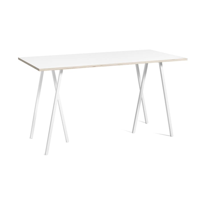 Loop Stand incl. support bar table 87,5x180 cm - White-white laminate-plywood - HAY