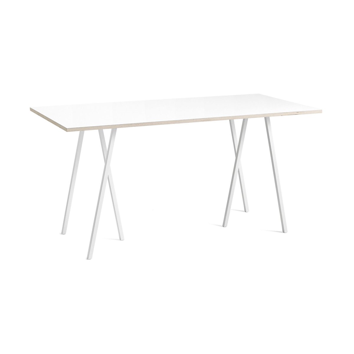 HAY Loop Stand incl. support bar table 92,5x200 cm White-white laminate-plywood