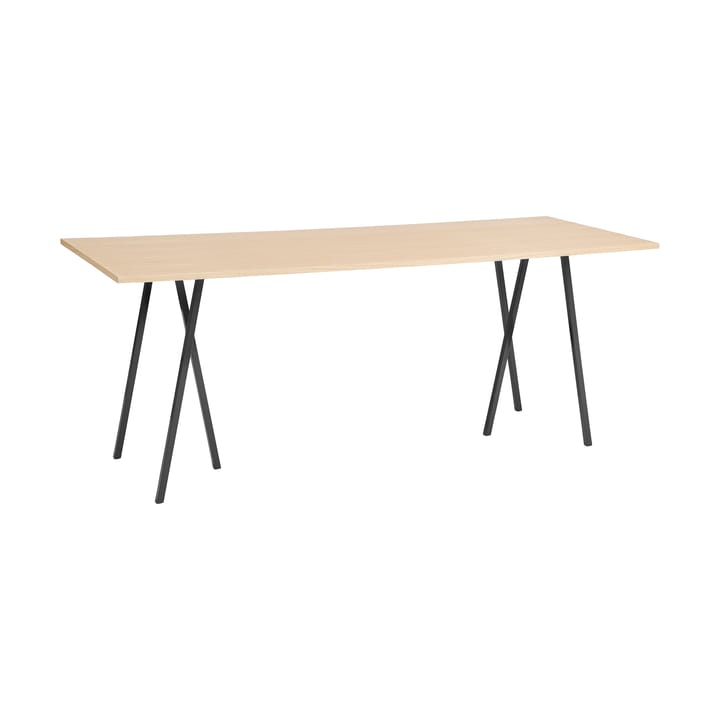 Loop Stand incl. support bar table 92,5x250 cm - Black-clear lacq. oak - HAY