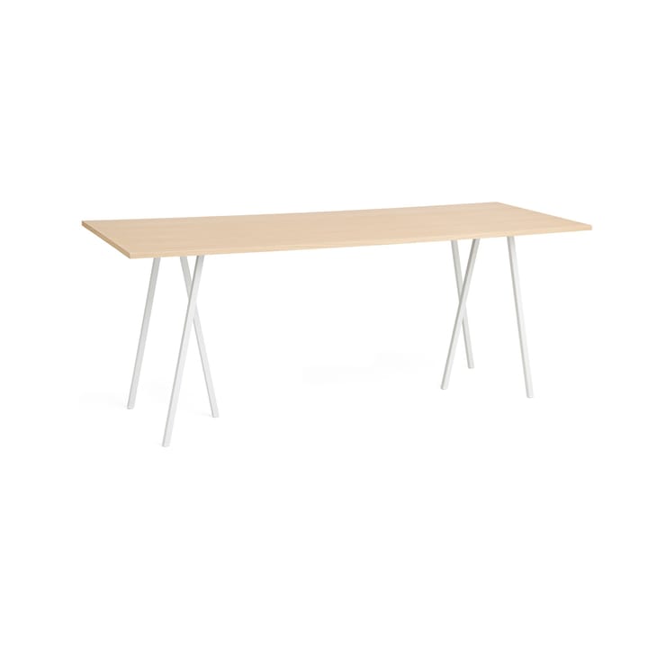 Loop Stand incl. support bar table 92,5x250 cm - White-clear lacq. oak - HAY