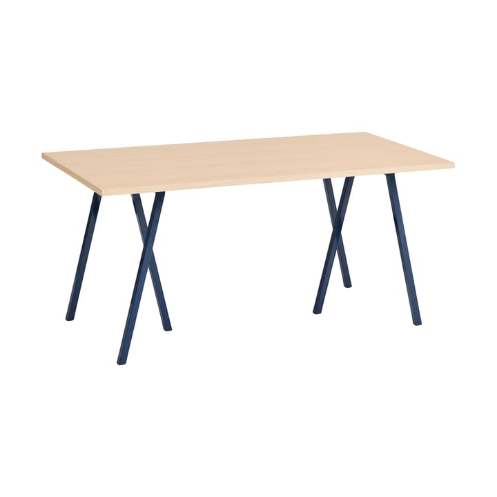 Loop Stand incl. support dining table 77,5x160 cm - Deep blue-clear lacq. oak - HAY