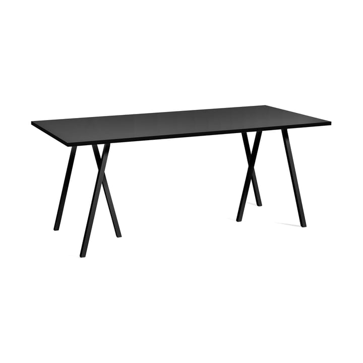 Loop Stand incl. support dining table 87,5x180 cm - Black-black linoleum-lacq. ash - HAY