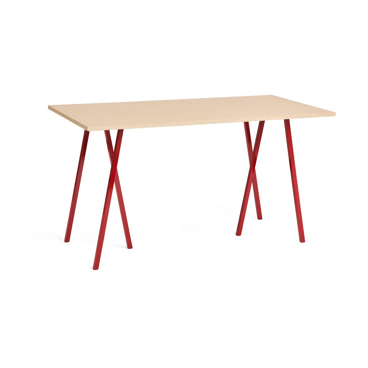 HAY Loop Stand incl. support dining table 87,5x180 cm Maroon red-clear lacq. oak