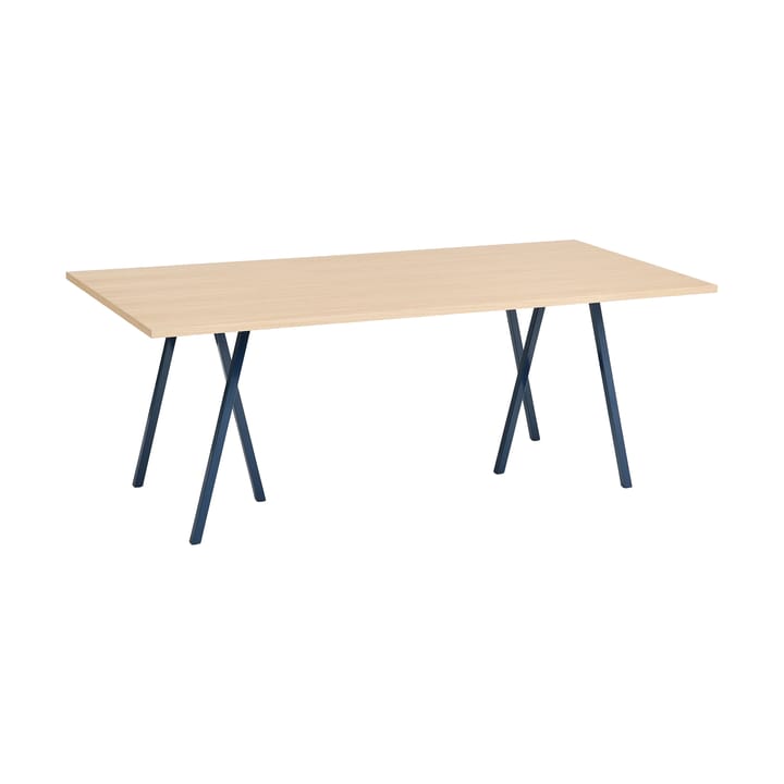 Loop Stand incl. support dining table 92,5x200 cm - Deep blue-clear lacq. oak - HAY