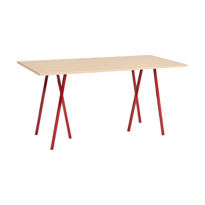 Loop Stand incl. support dining table 92,5x200 cm - Maroon red-clear lacq. oak - HAY