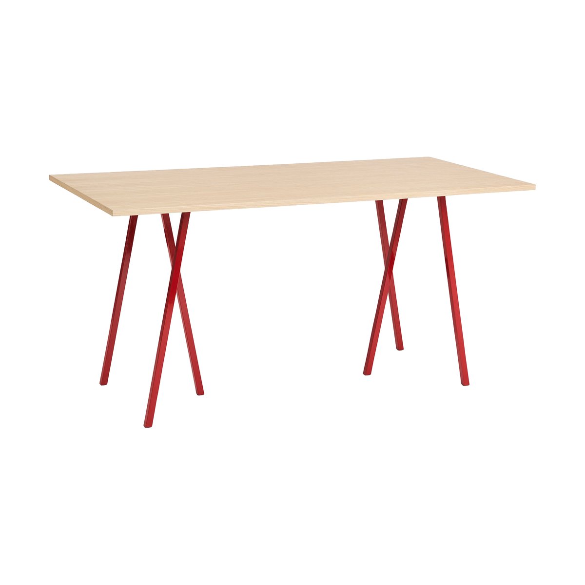 HAY Loop Stand incl. support dining table 92,5x200 cm Maroon red-clear lacq. oak