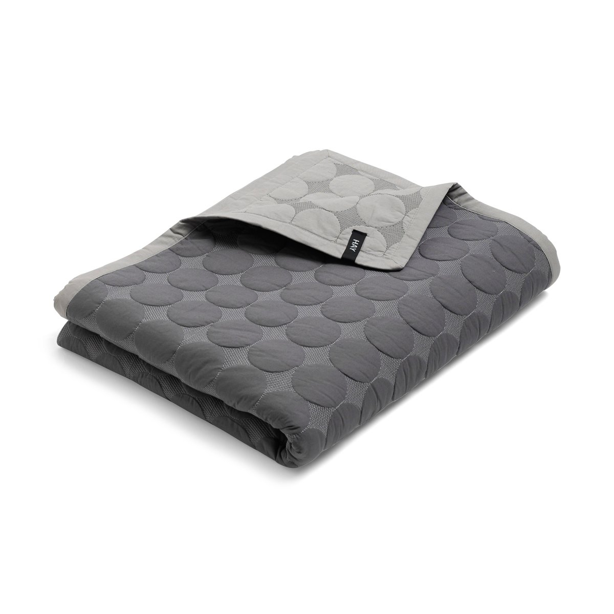 HAY Mega Dot bedspread organic 195x245 cm Dark grey