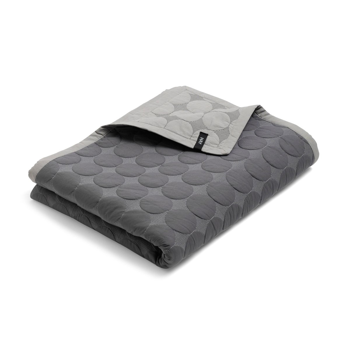 HAY Mega Dot bedspread organic 235x245 cm Dark grey