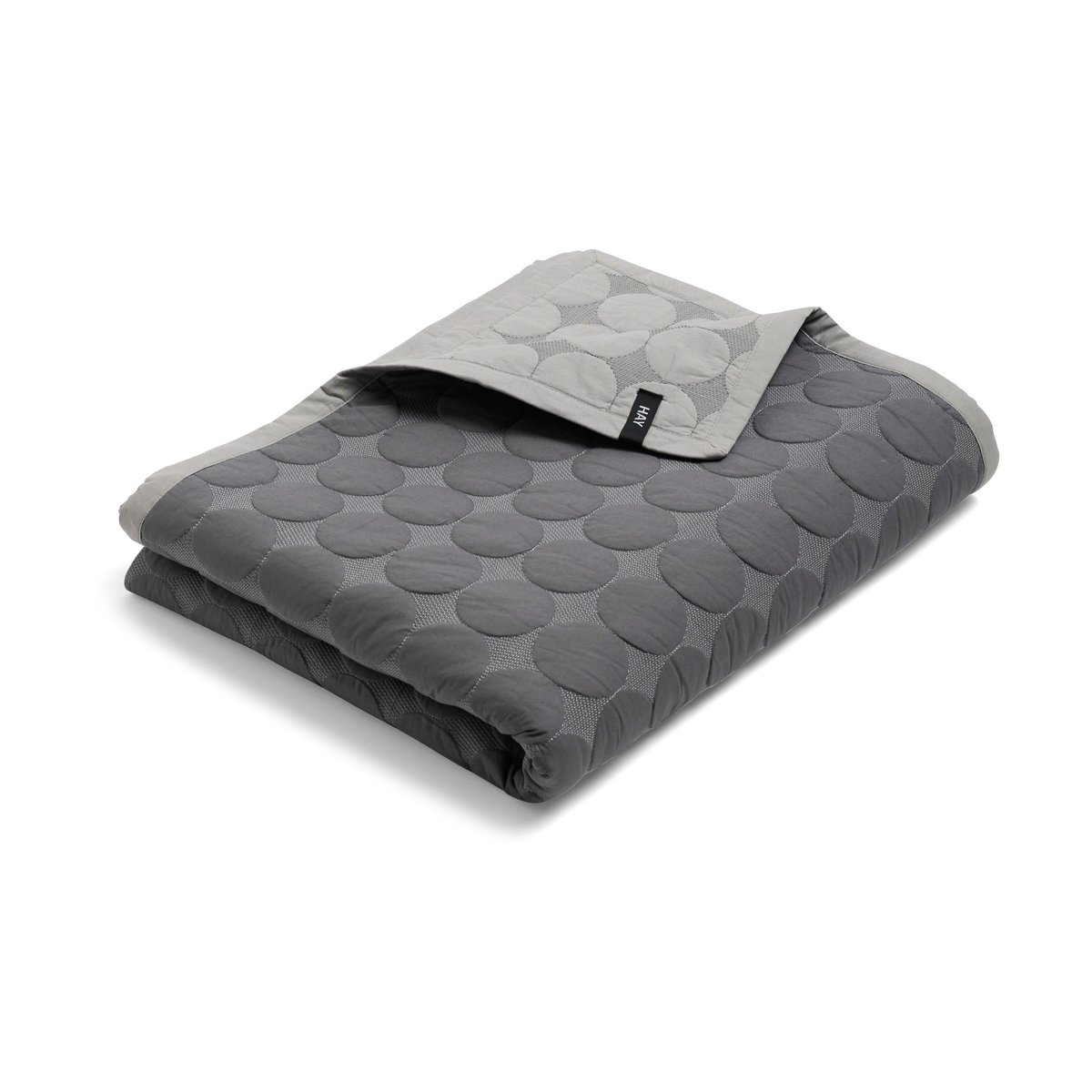 HAY Mega Dot bedspread organic 260x260 cm Dark grey