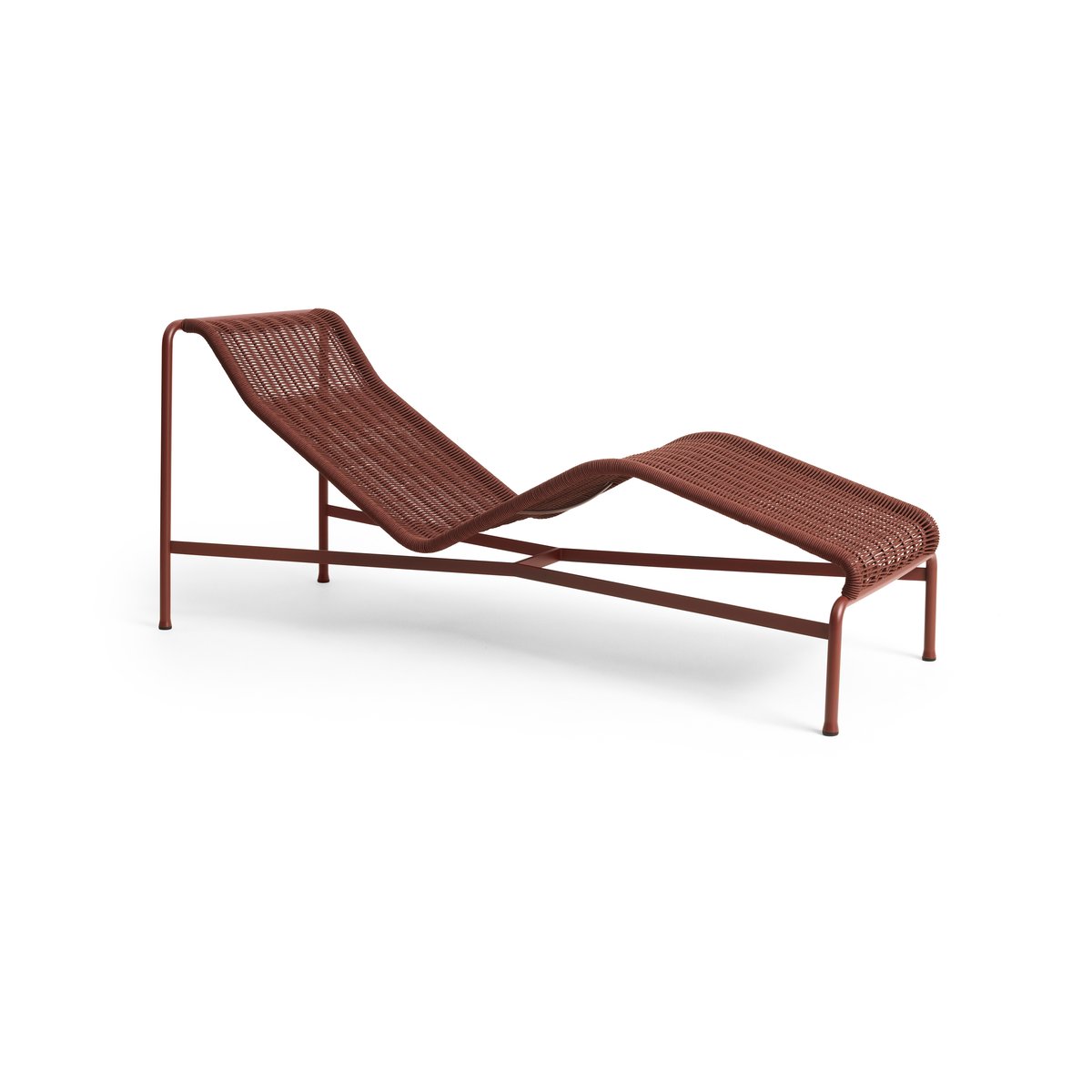 HAY Palissade Cord chaise longue Iron red