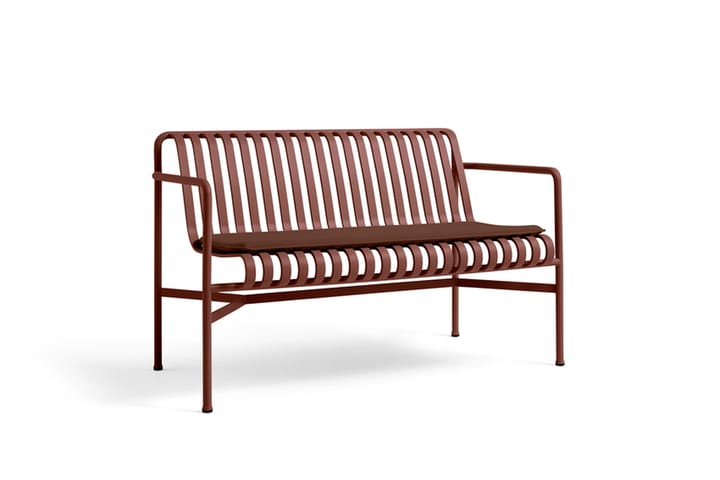 Palissade Dining bench with armrests, Iron red HAY