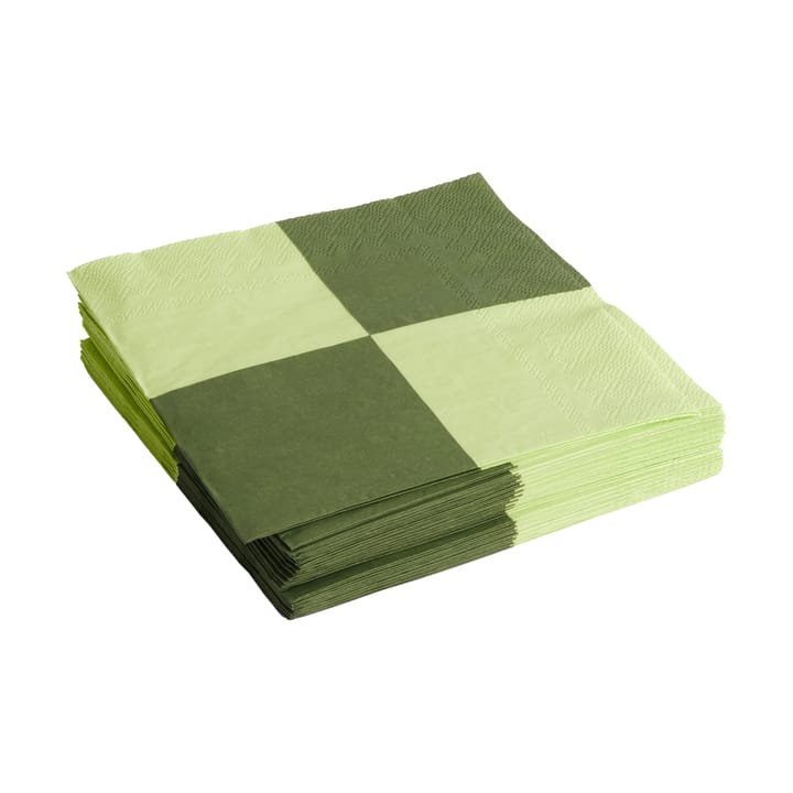 Pattern Dinner Check napkin 40x40 cm 20-pack - Light green-dusty green L - HAY