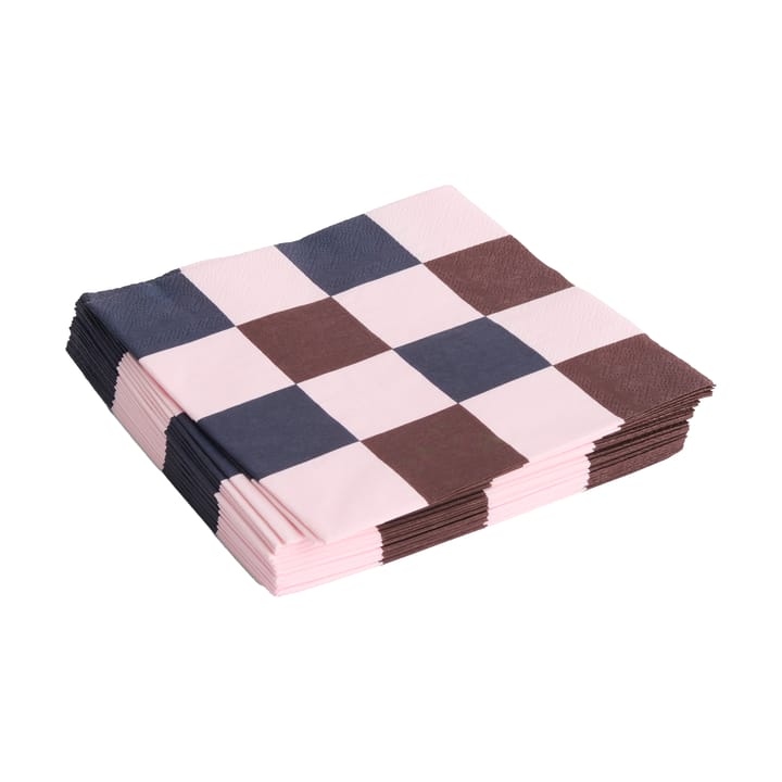 Pattern Dinner Check napkin 40x40 cm 20-pack - Light pink-bordeaux-black M - HAY