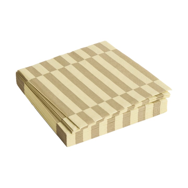 Pattern Lunch Stripe napkin 33x33 cm 20-pack - Cream-sand pillar - HAY