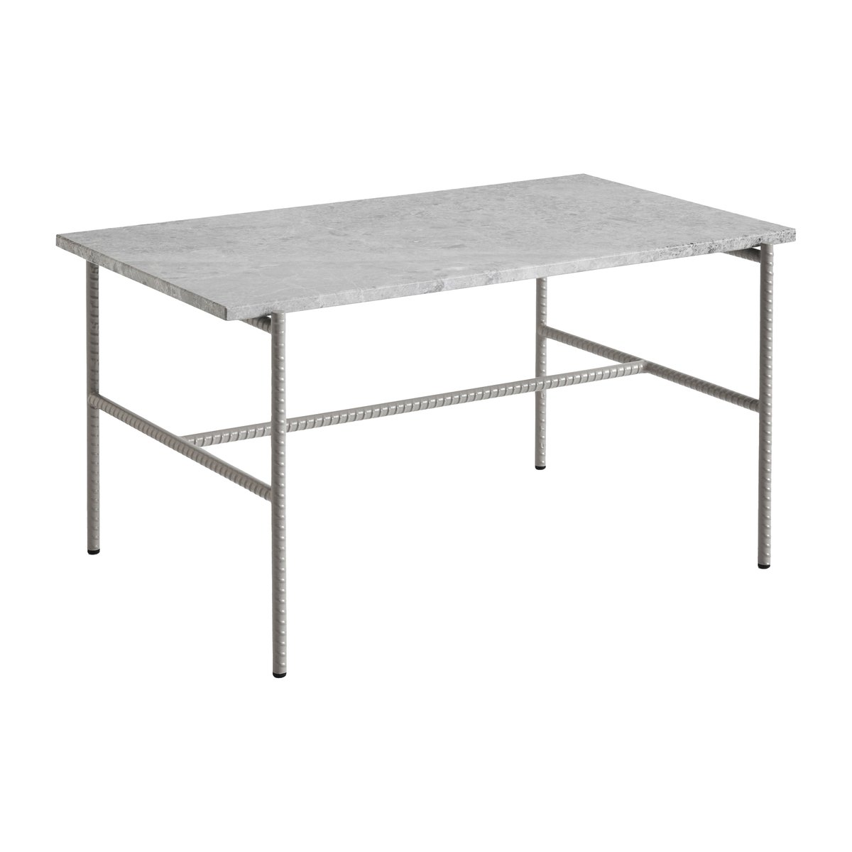 HAY Rebar coffee table 80x49x40,5 cm Grey marble-fossil