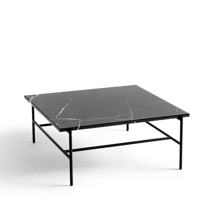 Rebar coffee table 80x84x33 cm - Black marble-black - HAY